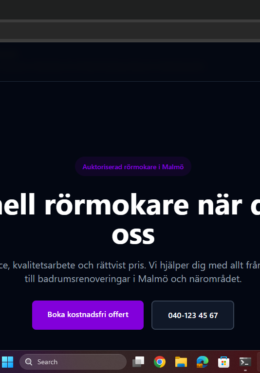 Landing page project screenshot